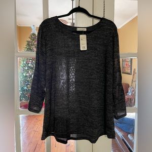 Dark charcoal lightweight top